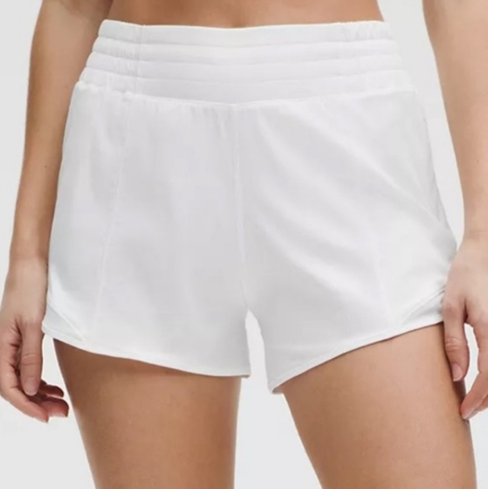 Lululemon HR hotty Hot 4 inch short Size 10 White